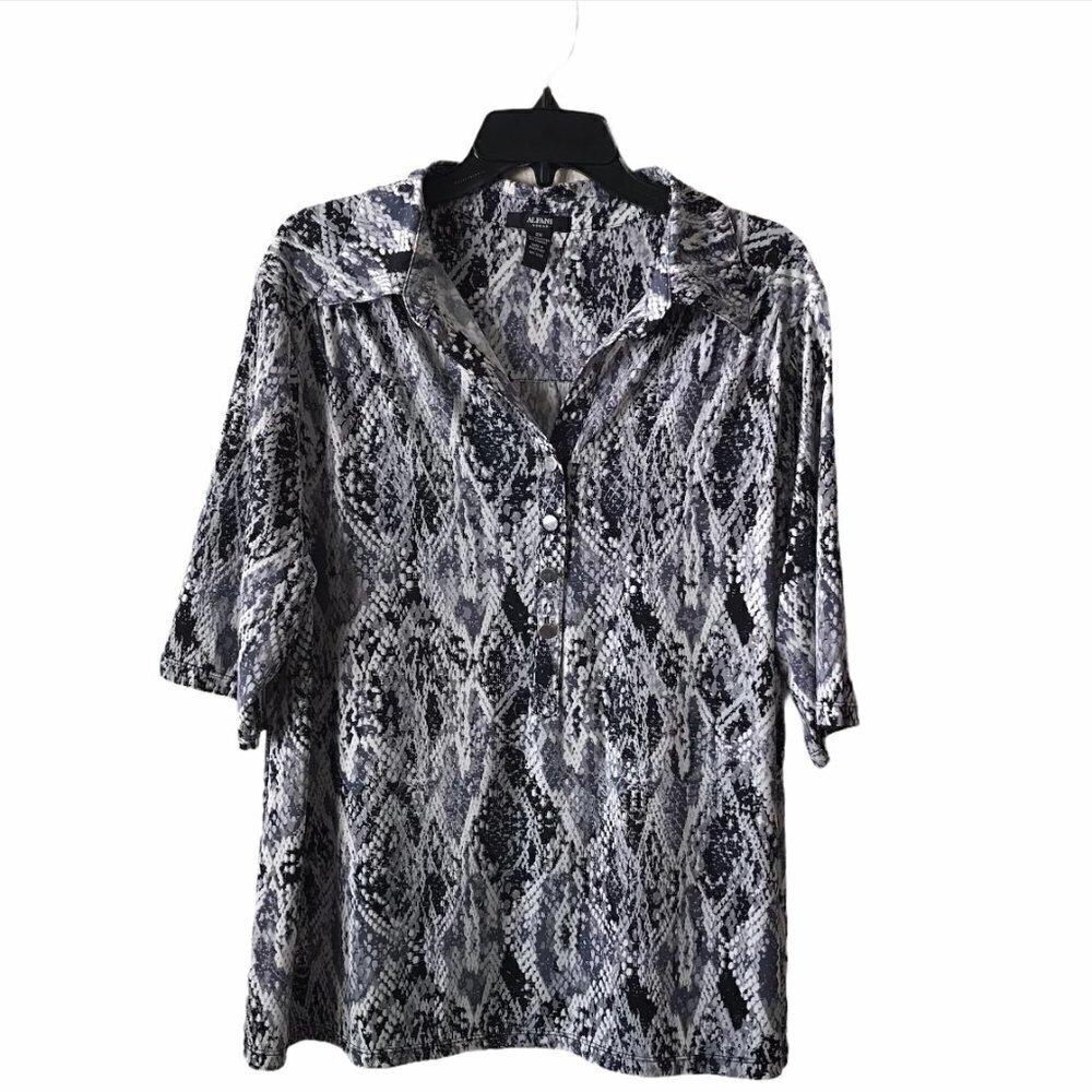 Alfani Women Geometric Print Blouse - Size XXL